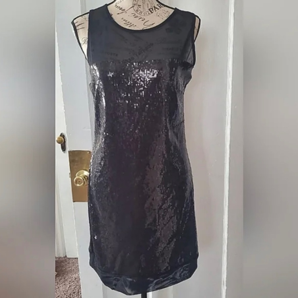 The Limited Women's Sequined Sleeveless Black Mini Dress Size S